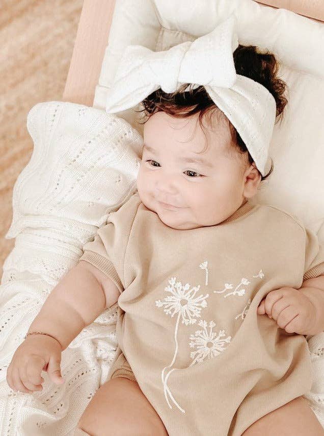 Luna + Luca - Luna + Luca Pointelle Bow Headband - White