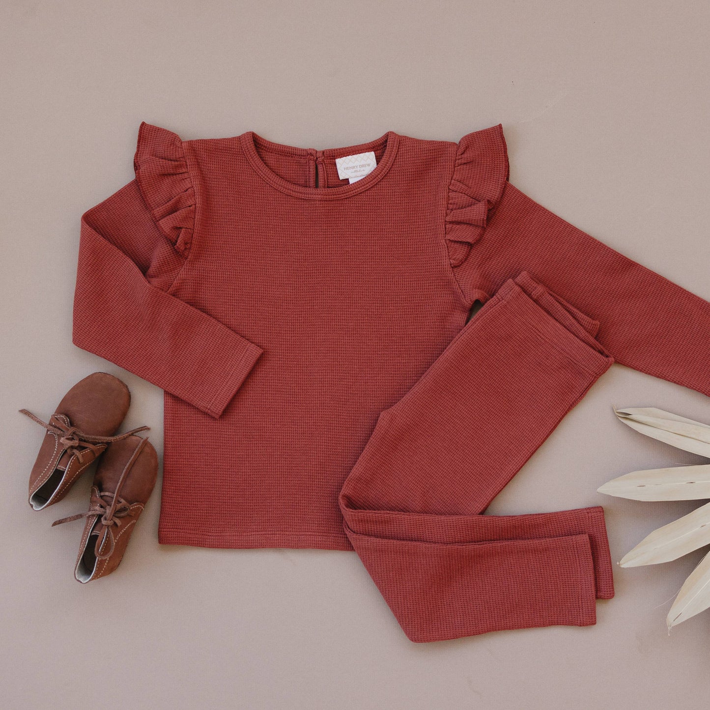 Henry Drew Collection - Ruffle Long Sleeve | Barn Red