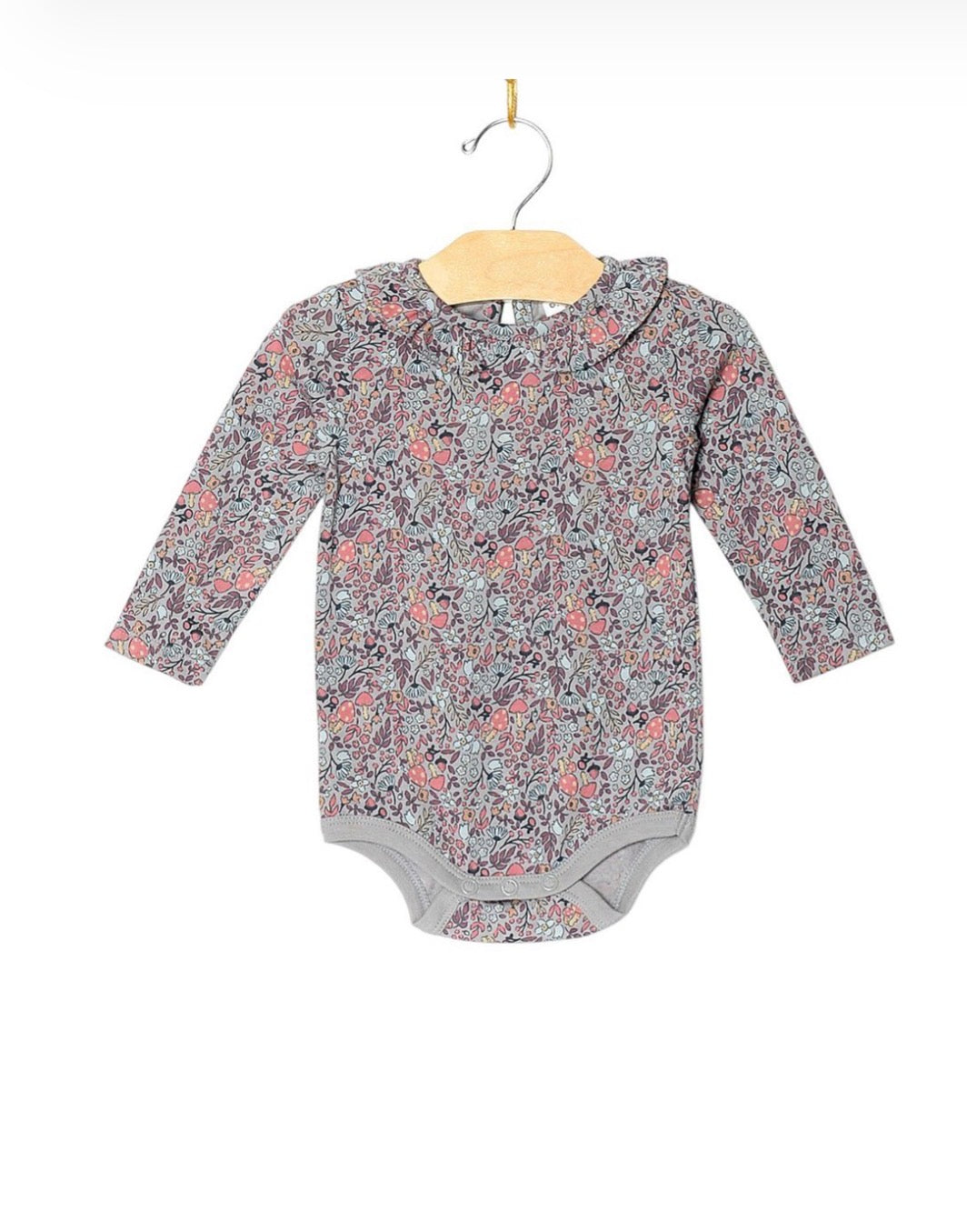 City Mouse Studio - Flutter Collar Bodysuit - Fall Forest
