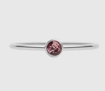 WJW - Stainless Steel Birthstone Stacking Ring