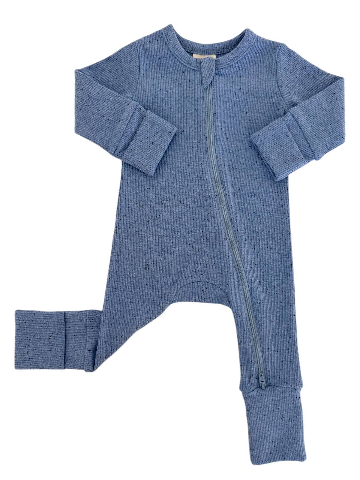 SIIX Collection - Blue Speckle / 2-Way Zip Romper