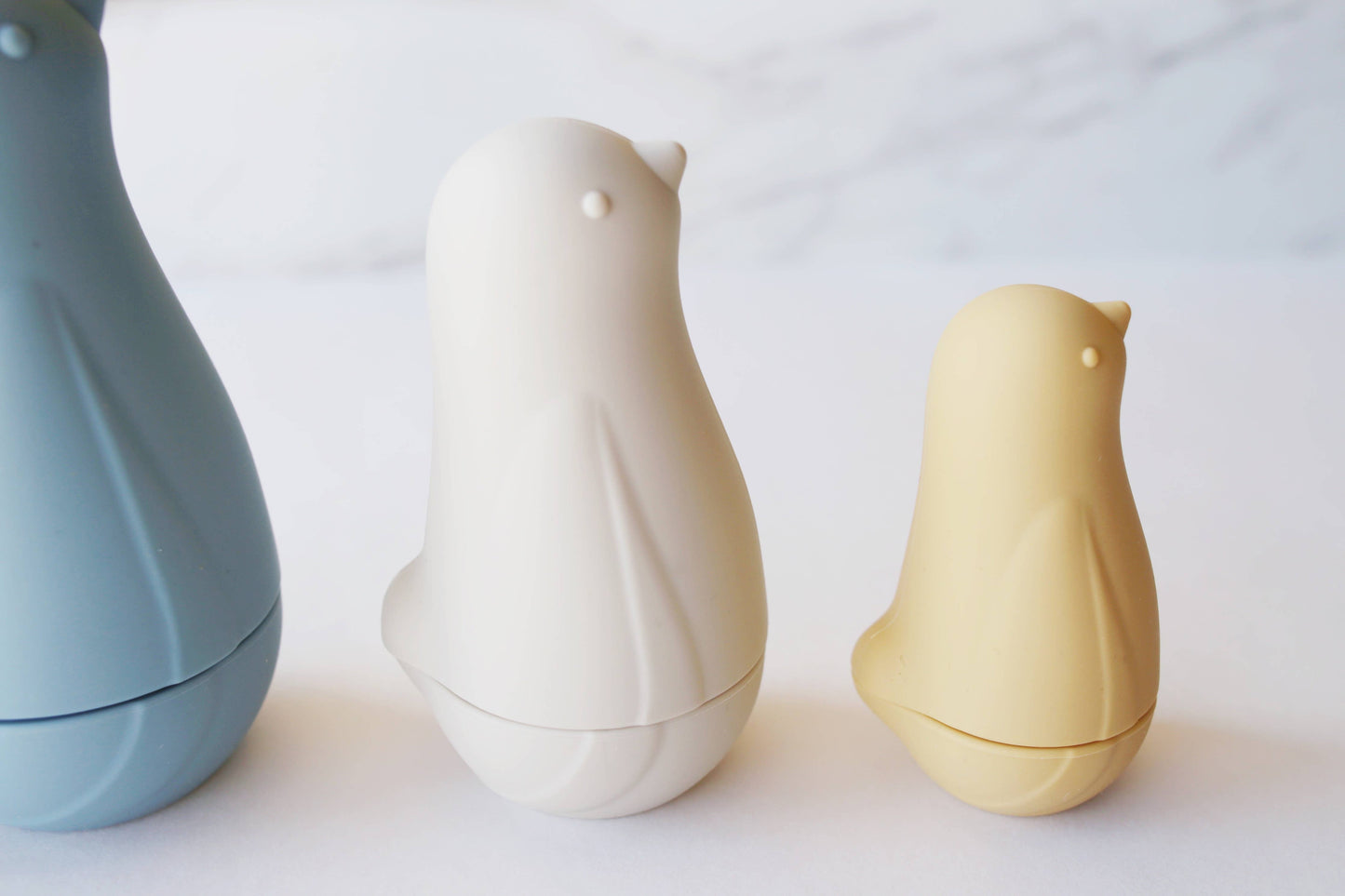 Marlowe & Co - Sea Blue Multi Mix Silicone Nesting Penguin Set of 4