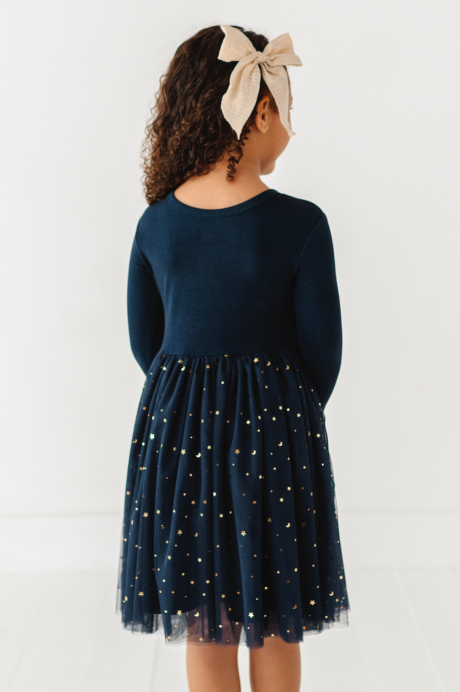 Bird & Bean® - Kids Party Dress - Girls Navy Tulle Holiday Dress - Esme