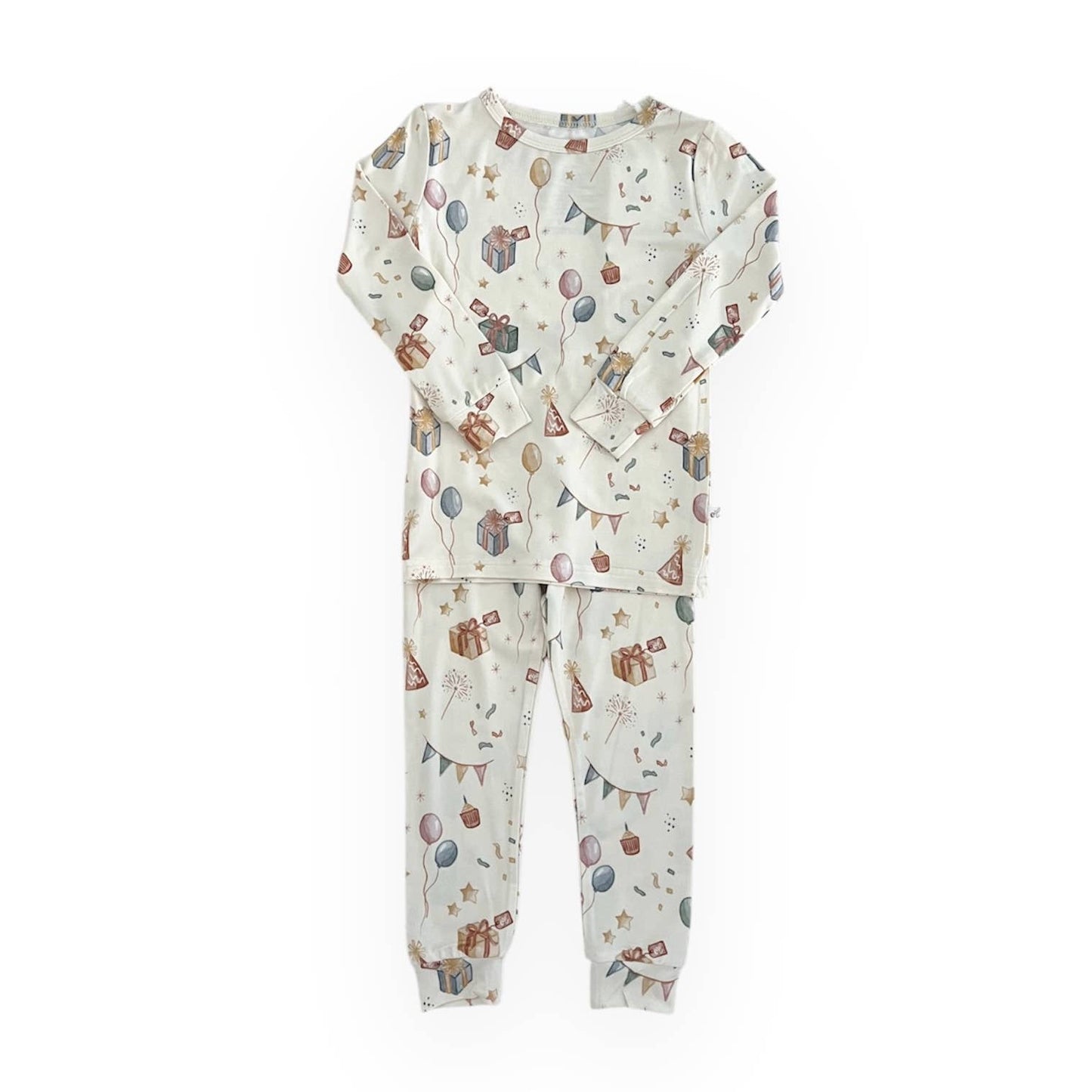 Emi Lei - Birthday Bamboo Two Piece Toddler Pajama Set - Party Time