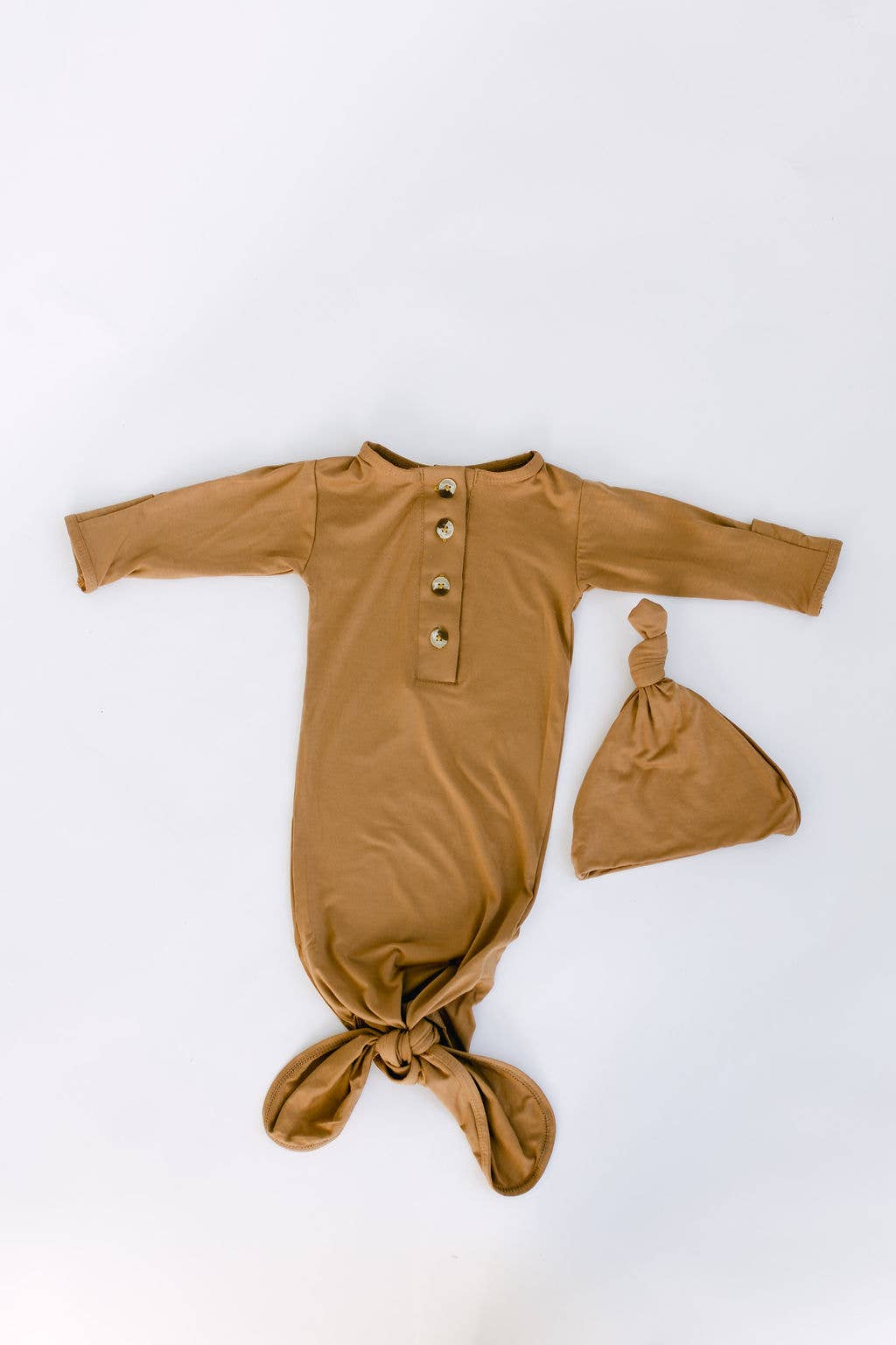 Stroller Society - Newborn Knotted Baby Gown, Bow, Hat Set - Baby Clothes Girl