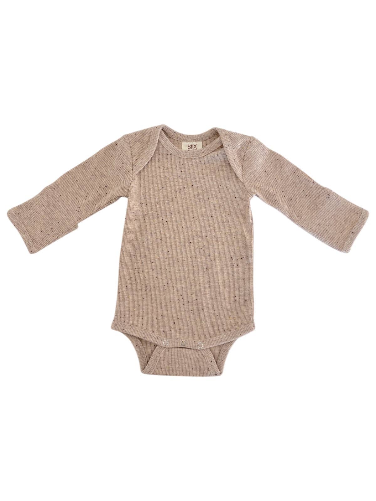 SIIX Collection - Tan Speckle / Long Sleeve Bodysuit