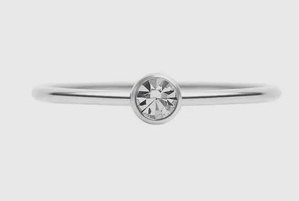 WJW - Stainless Steel Birthstone Stacking Ring