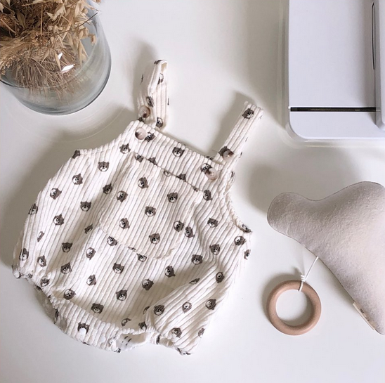 Annie & Charles - Annie & Charles® LOU bodysuit with bib: White/dots