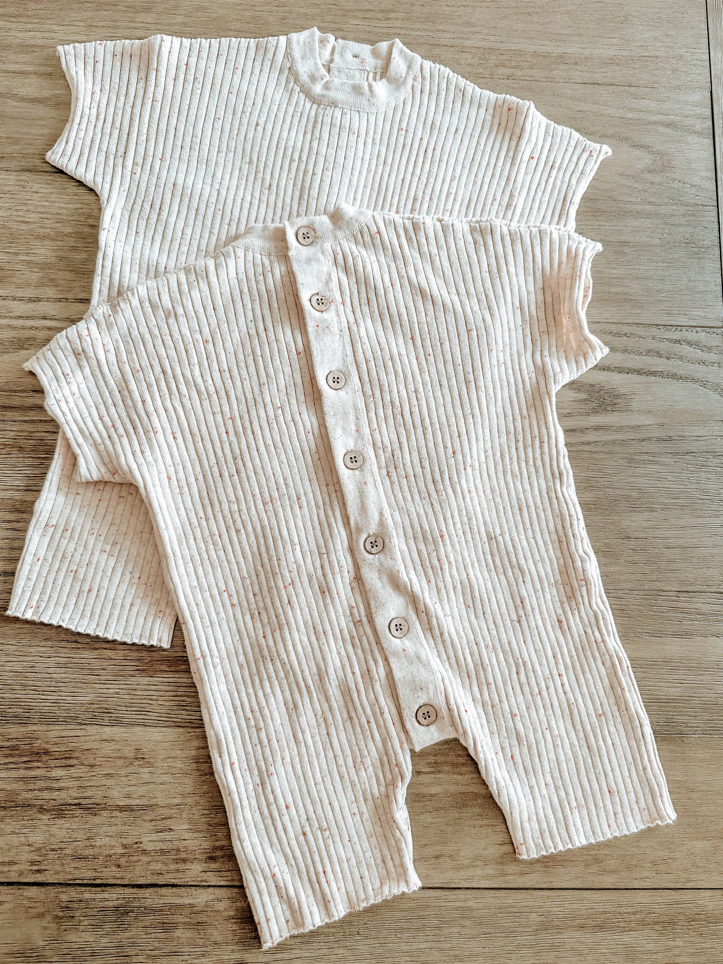 Zoe Jay - Speckled Ribbed Knit Romper