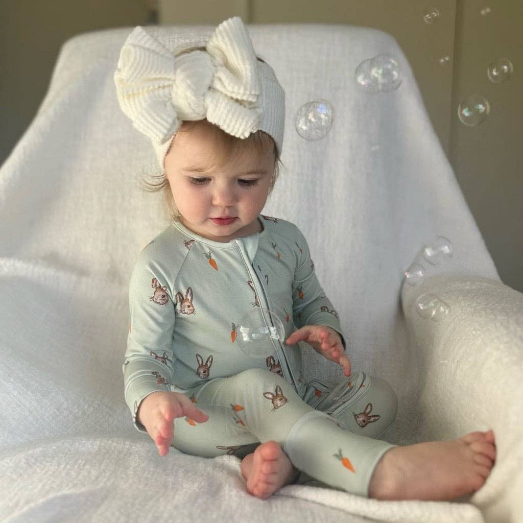 Tyed ‘N Knots - NEUTRAL SAGE EASTER ZIP UP BAMBOO