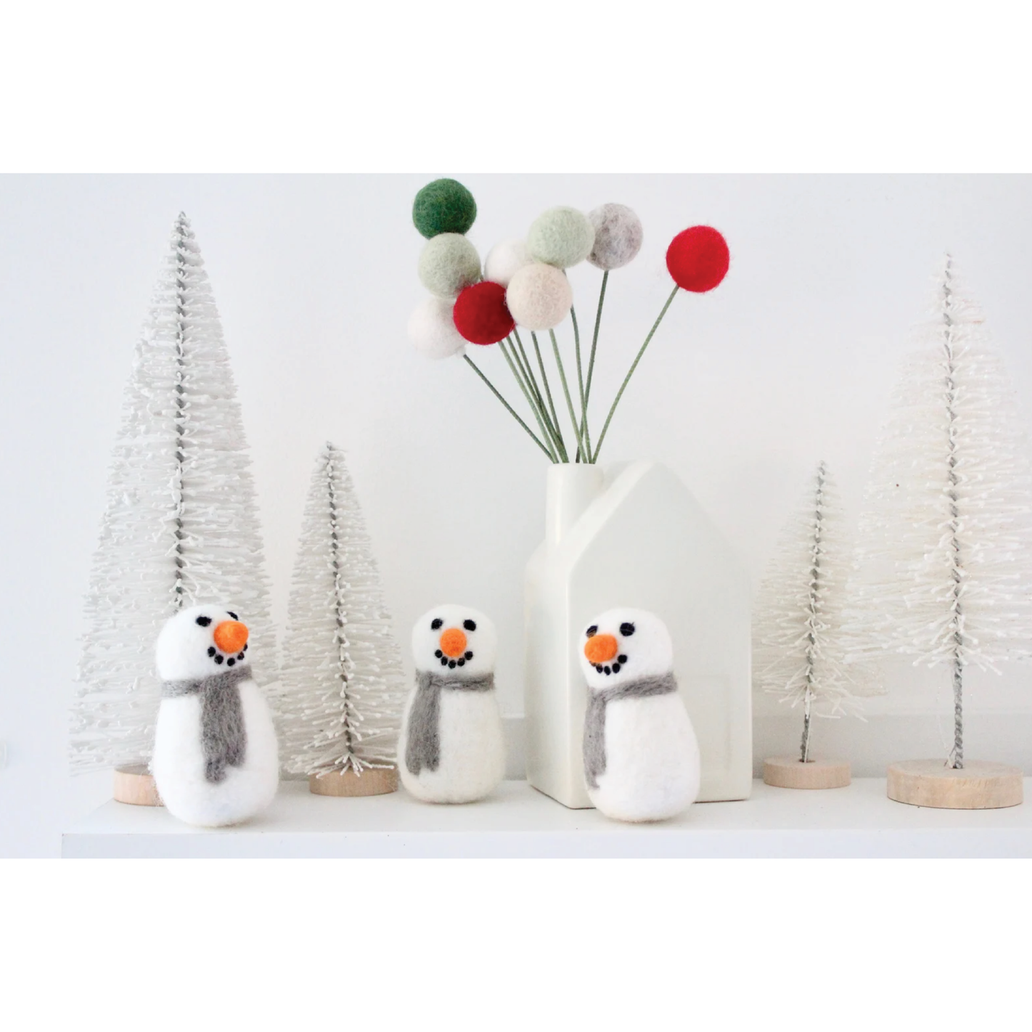 Sheep Farm Felt - One Felt Snowman with Gray Scarf