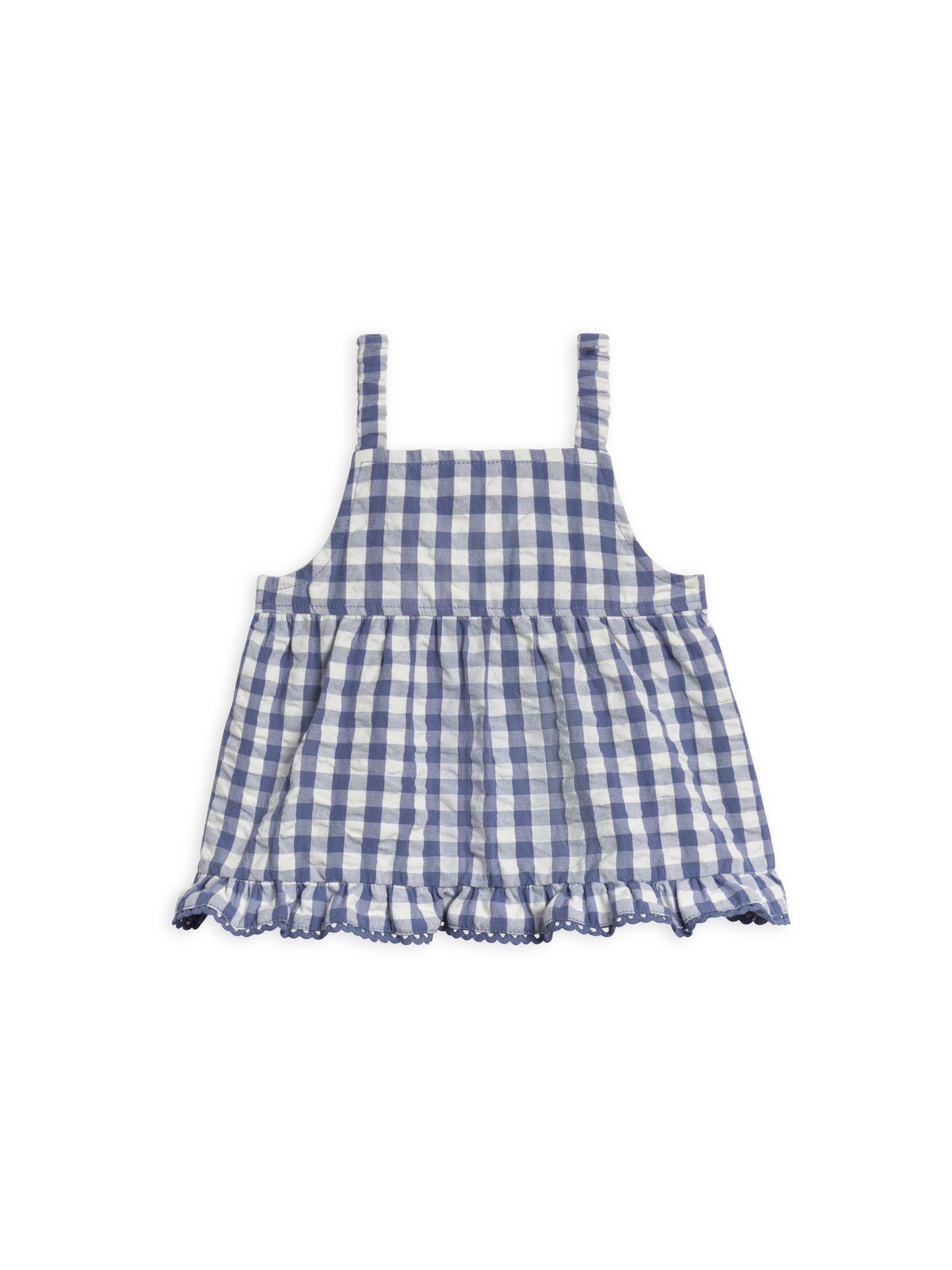 Colored Organics - Organic Ember Seersucker Ruffle Tank - Marino Gingham