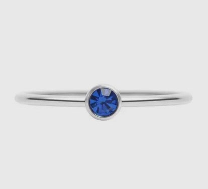 WJW - Stainless Steel Birthstone Stacking Ring