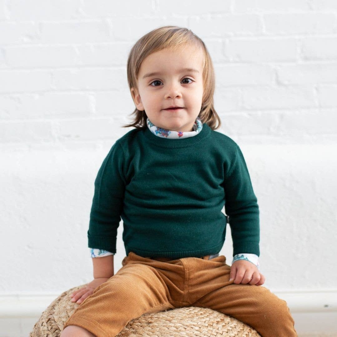 Sammy + Nat - Kyle Crewneck Sweater in Spruce Night: Green