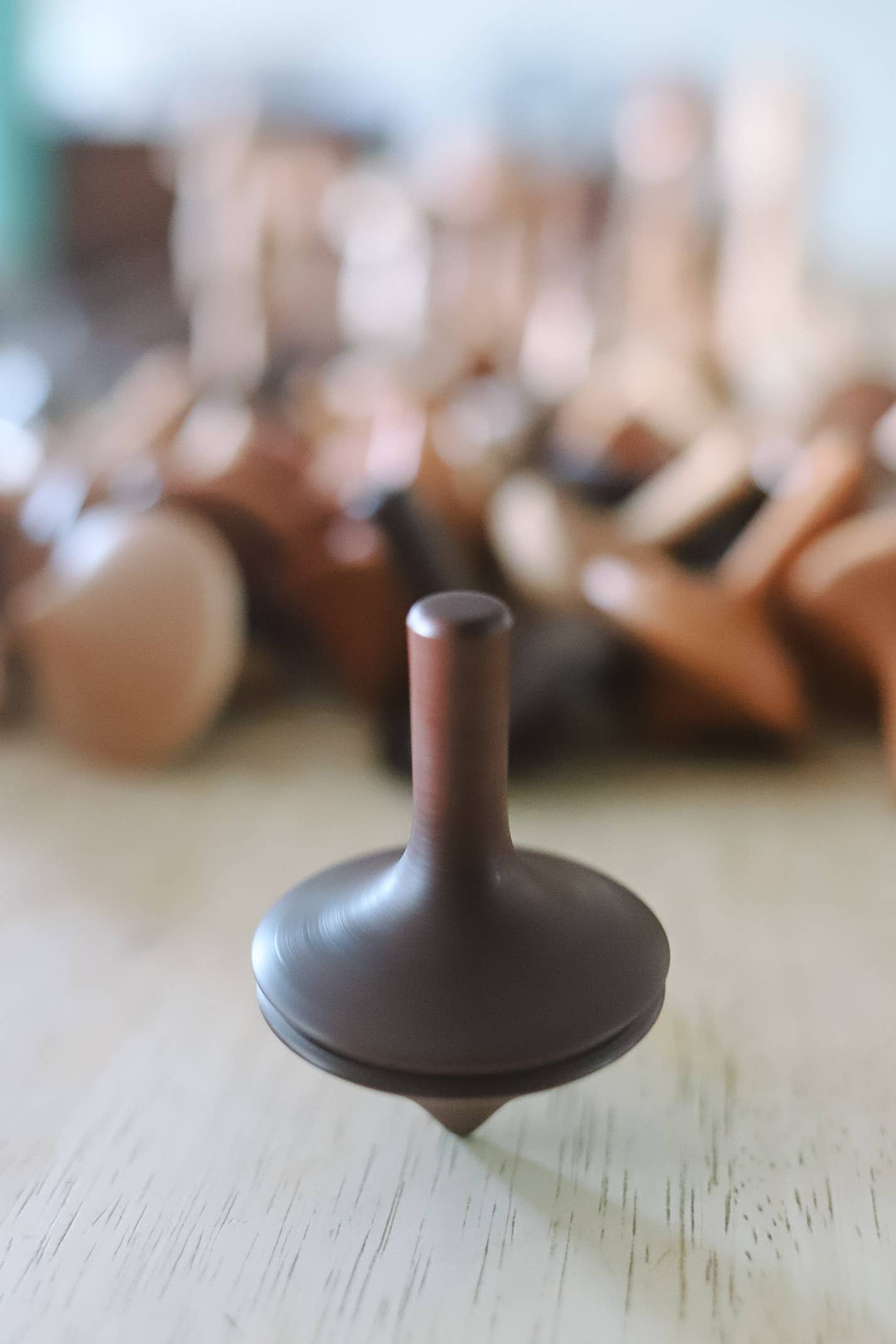Make It Slow | Modern Woodworking the Old Fashioned Way - Toy Hardwood Top Spinner | Classic Game Stocking Stuffer