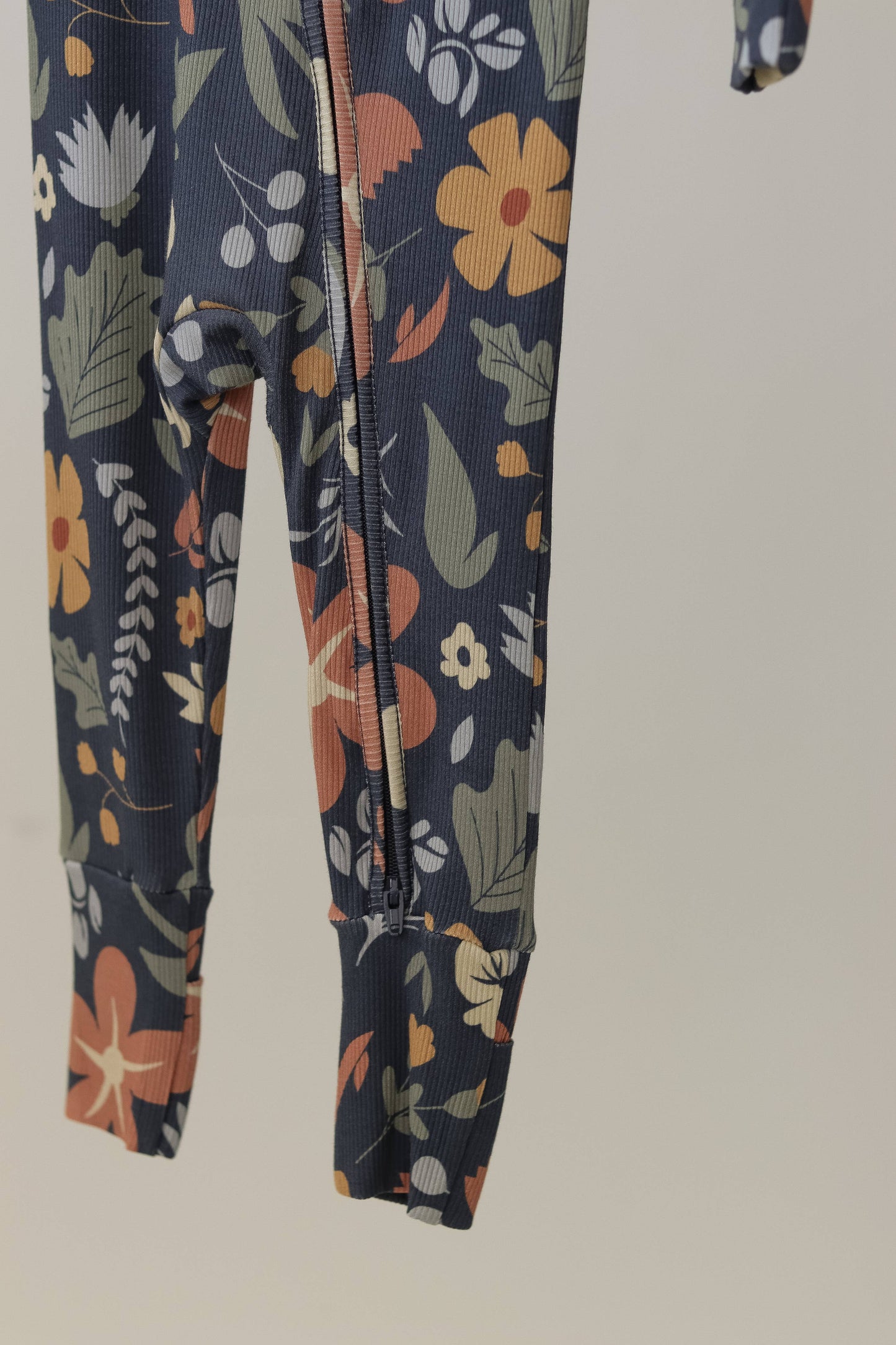 Honeycomb Goods - Dark Floral Zip Pajamas