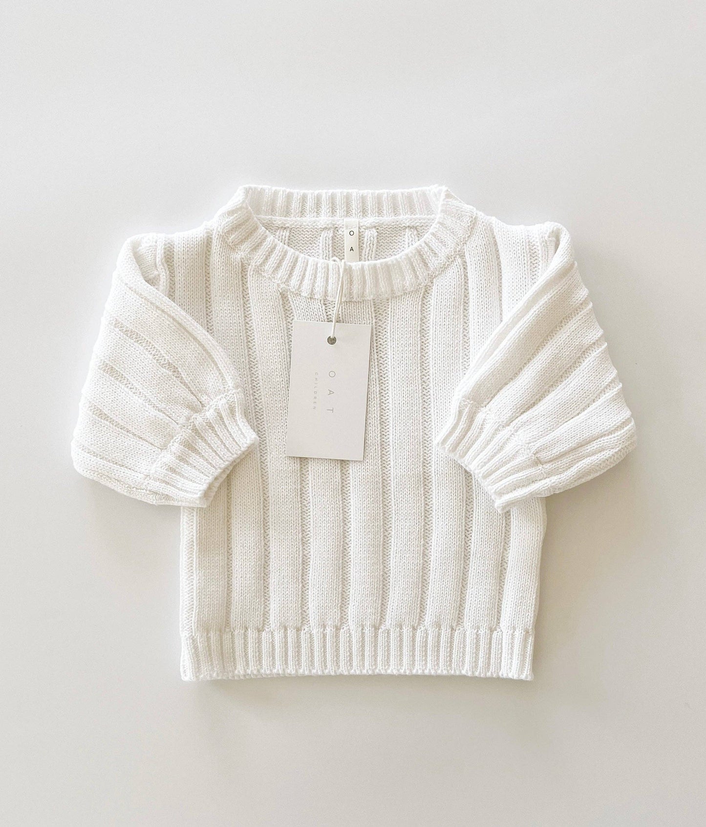 Oat Children - Children’s Wide Ribbed Knit Sweater ‘Dove’