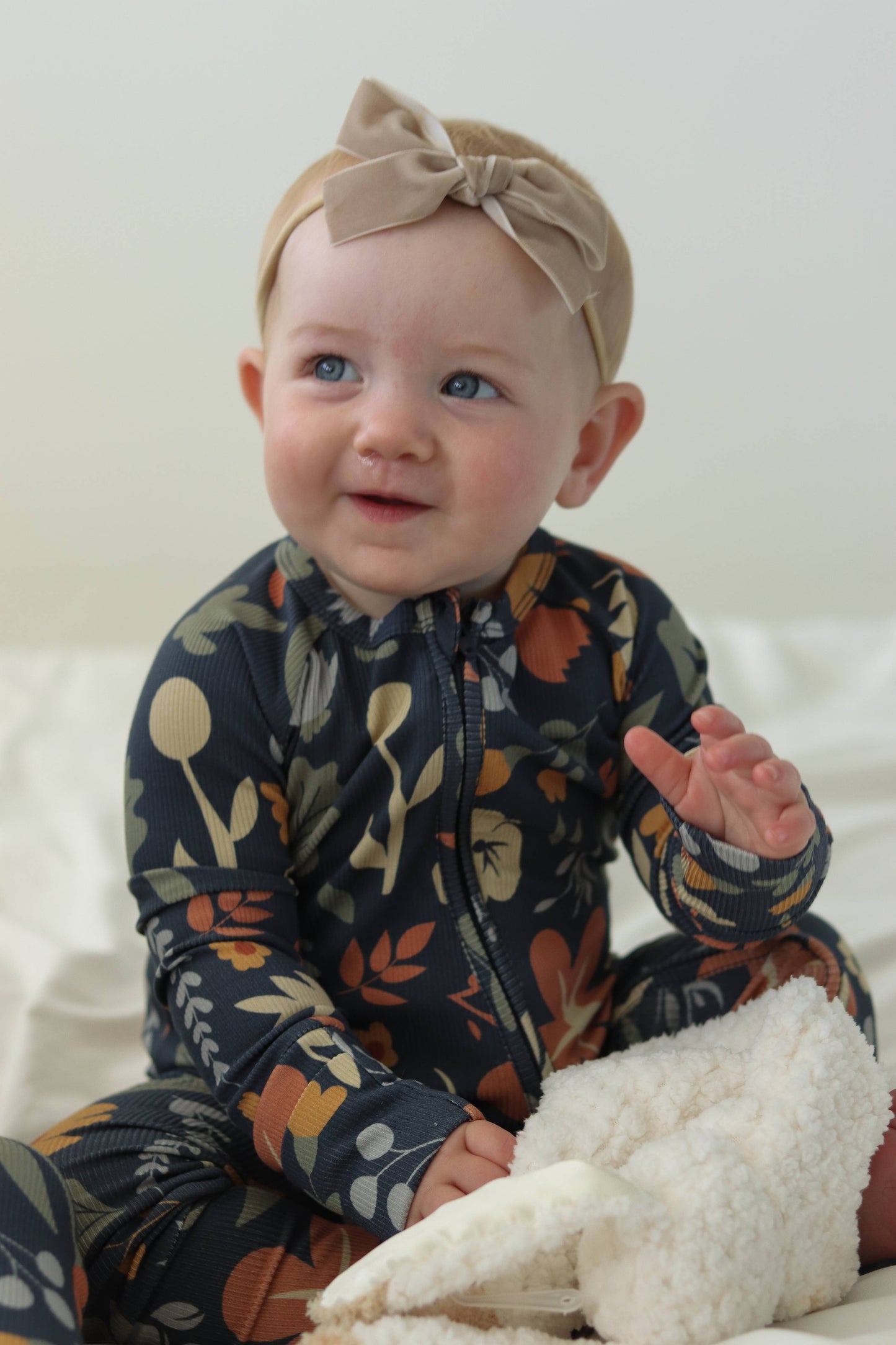 Honeycomb Goods - Dark Floral Zip Pajamas