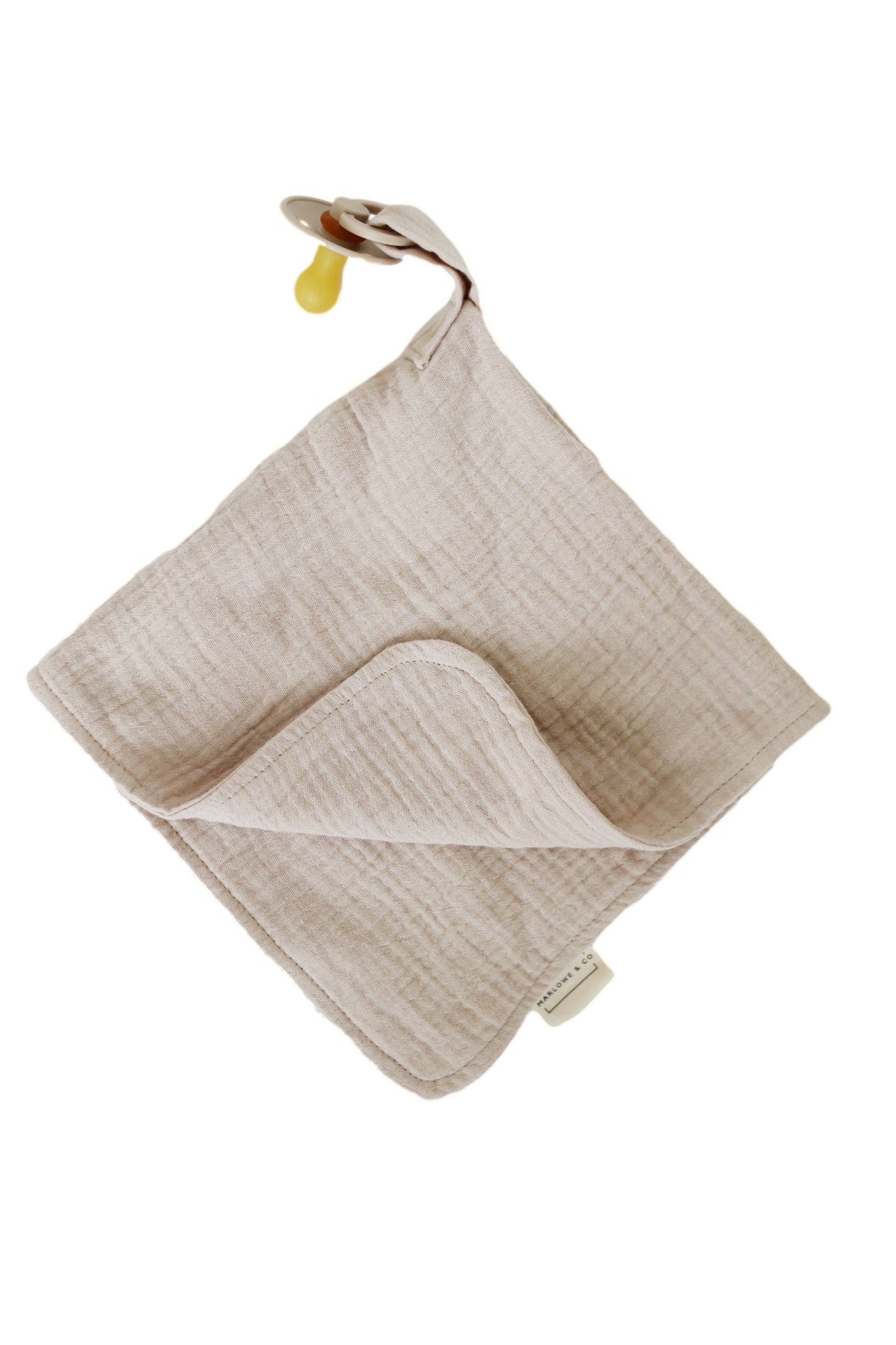 Marlowe & Co - Natural Sand Organic Cotton Muslin Lovey Blanket