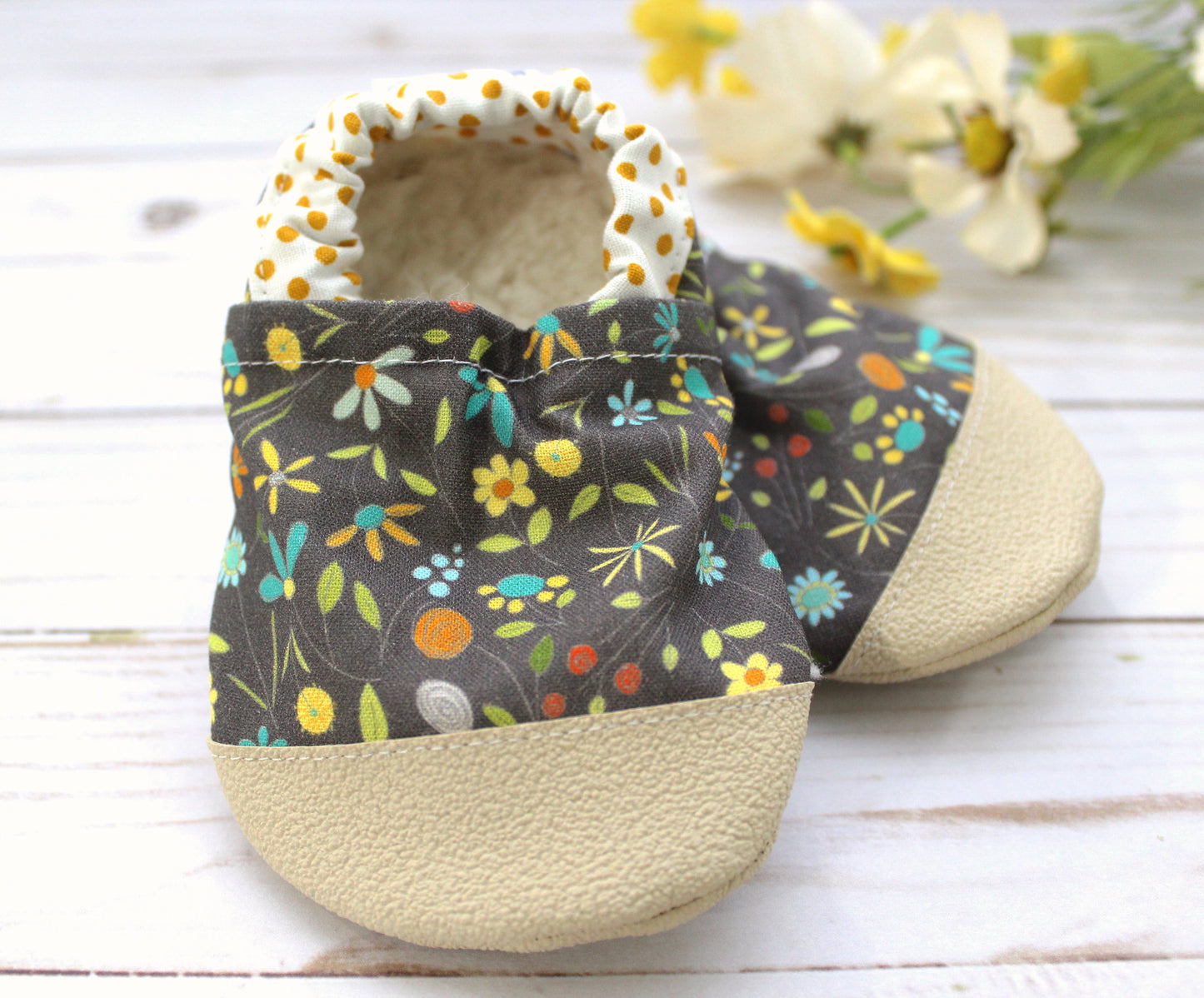 Scooter Booties - Hopscotch Blooms Baby Shoes: 0 - 6 months