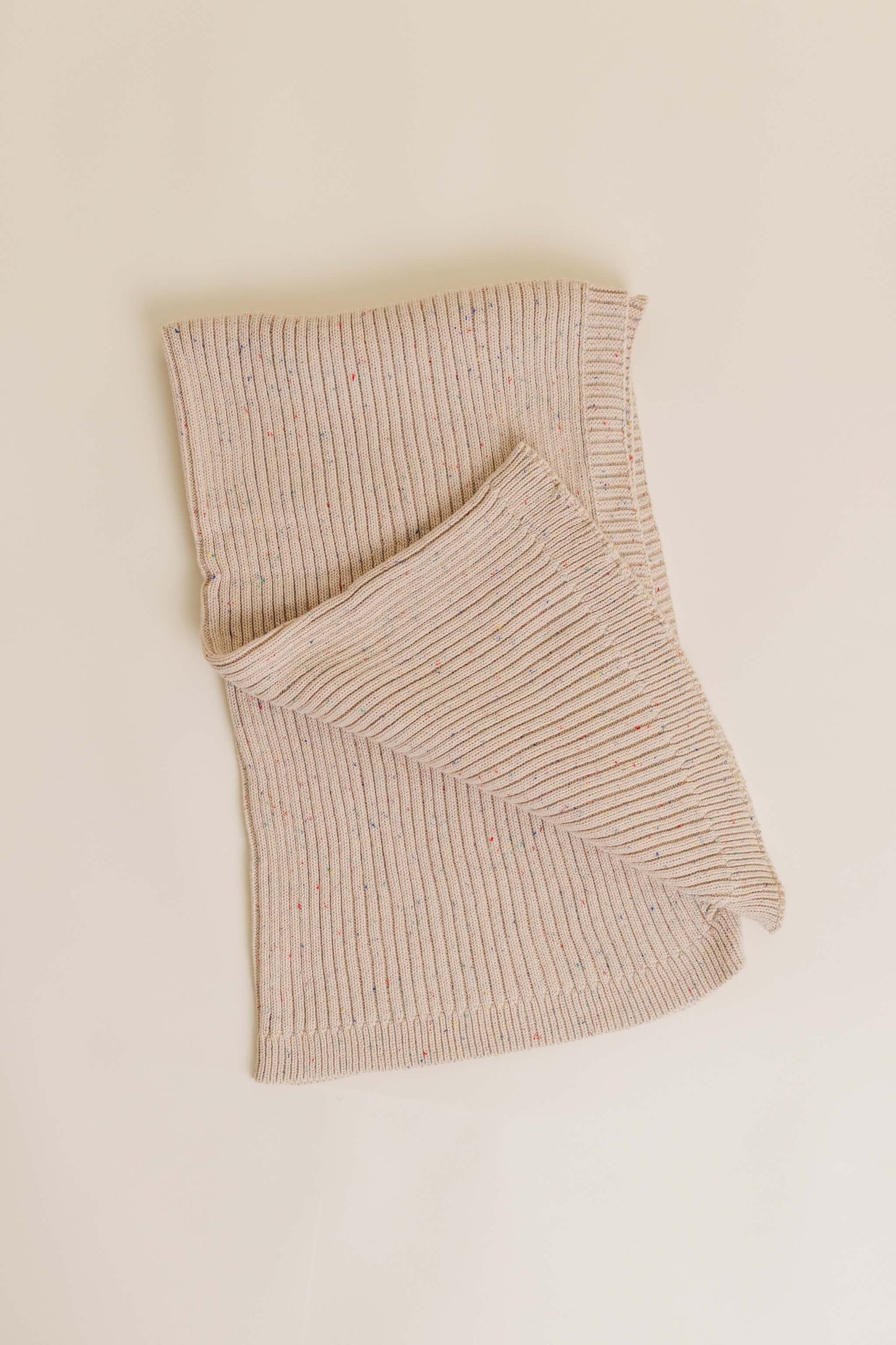 Dandillie - Sprinkle Knit Ribbed Blanket - Hazelnut
