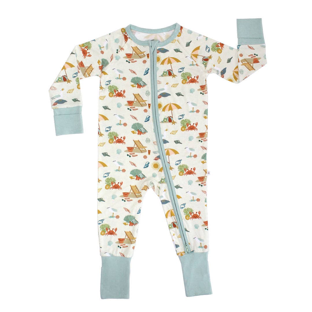 Emerson and Friends - Beach Day Summer Convertible Sleeper Bamboo Baby Pajamas