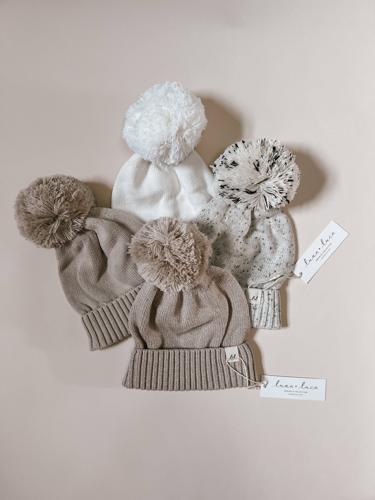 Luna + Luca - Luna + Luca Pom Beanie - Black Speckle