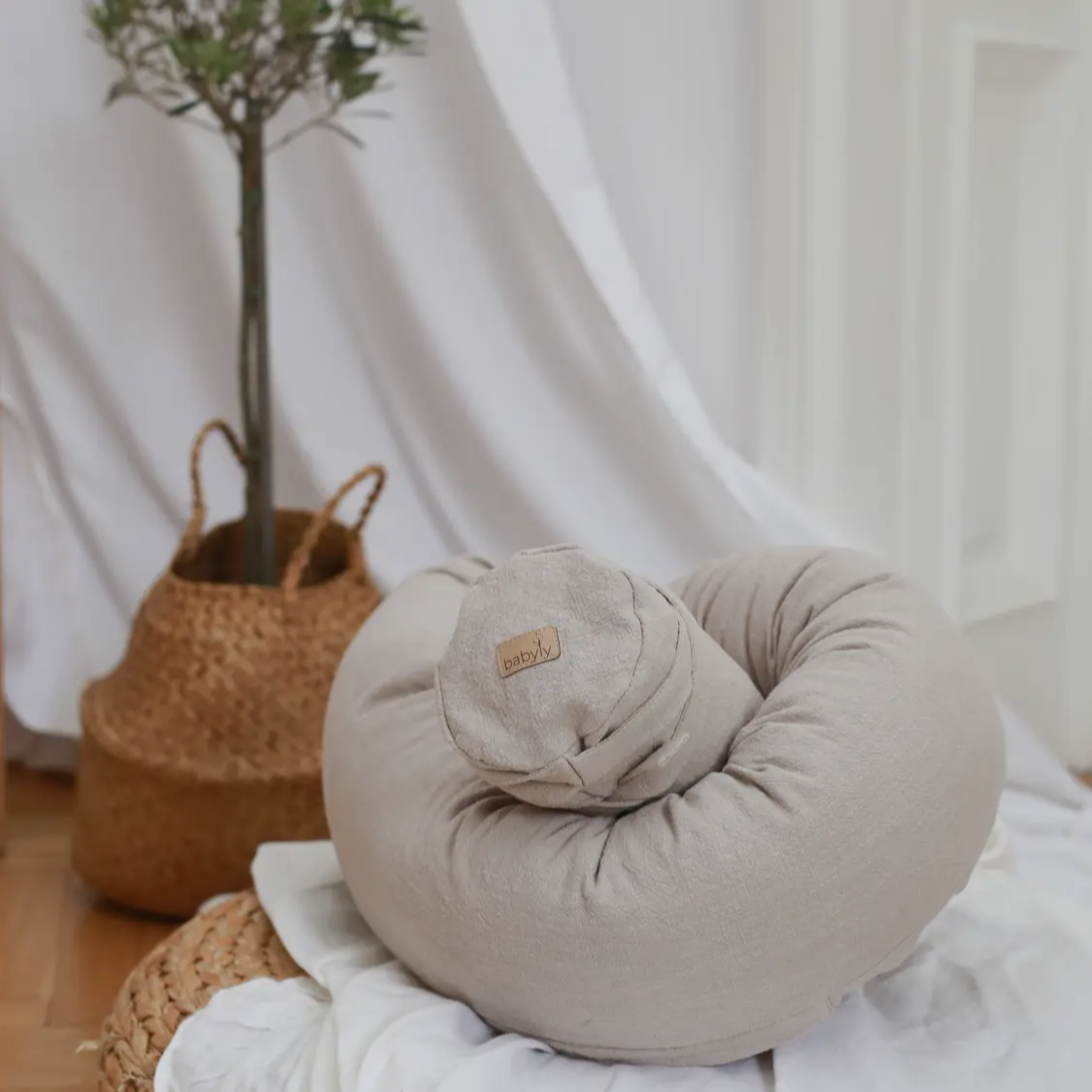 BABYLY - Linen Toddler roller bumper protector - 6 colors