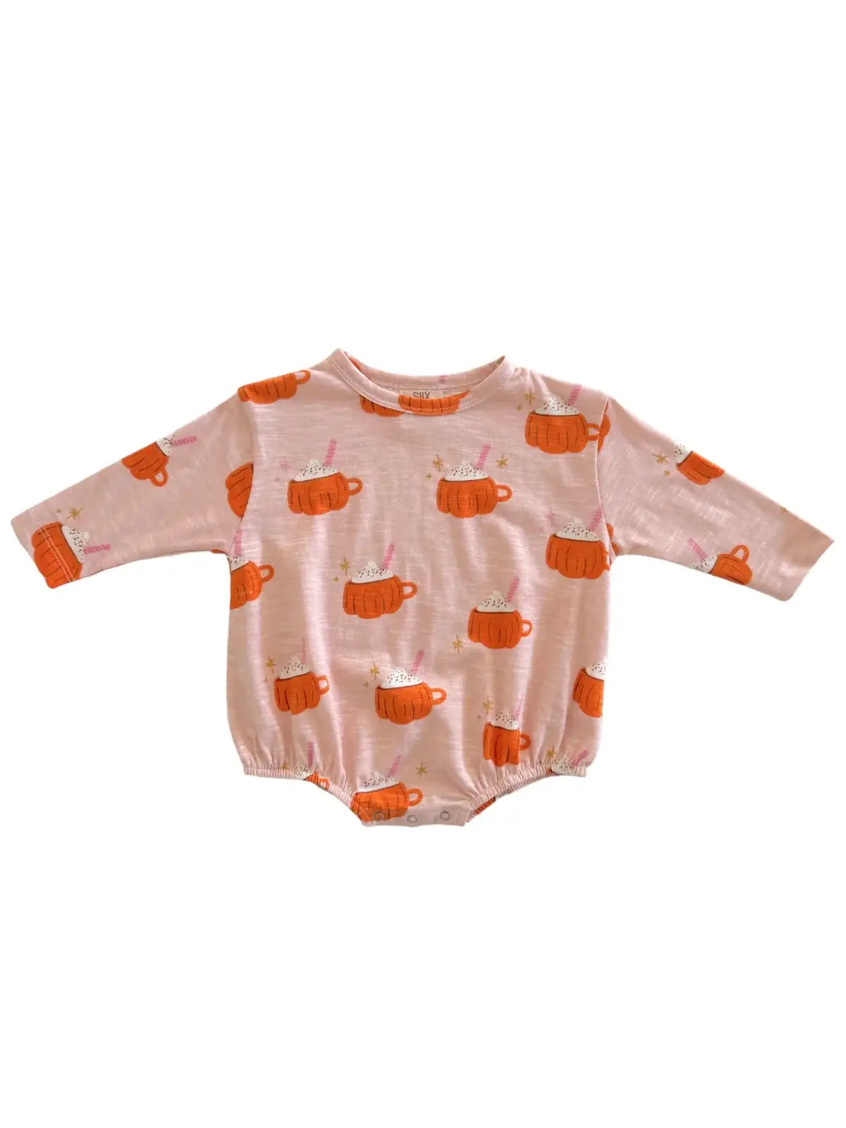 SIIX Collection - Pumpkin Mug Pink / Organic Long Sleeve T-Shirt Bubble