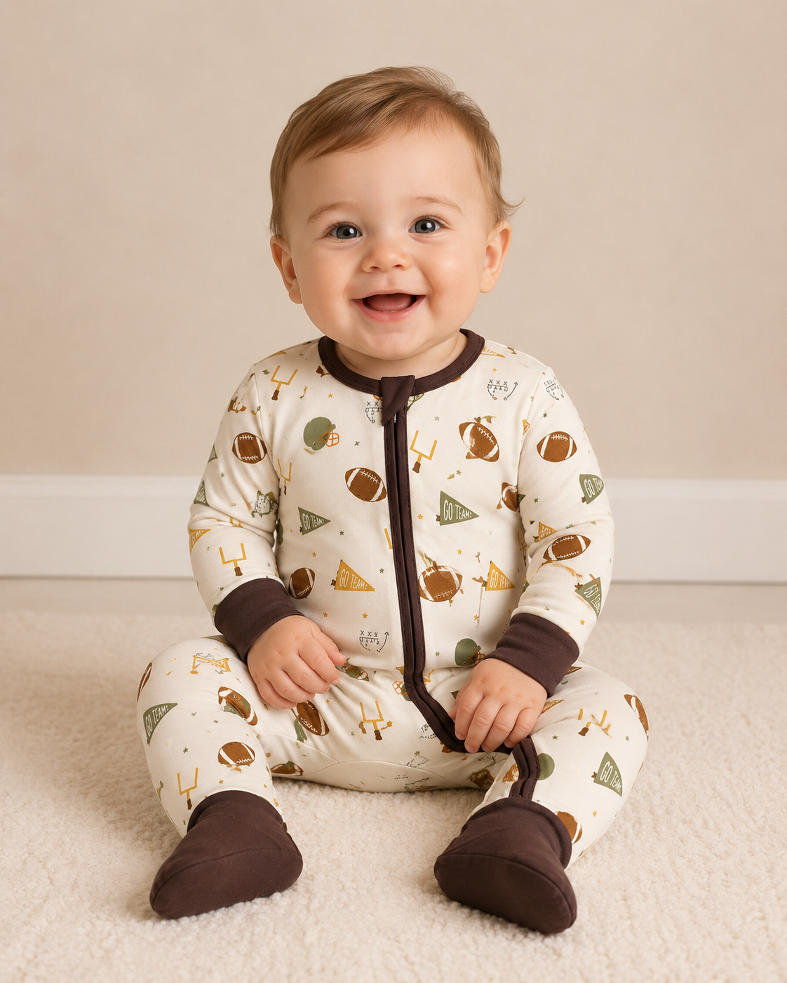 The Honey and Bro Co. - Vintage Football Zinza™ Convertible Zippy Pajama