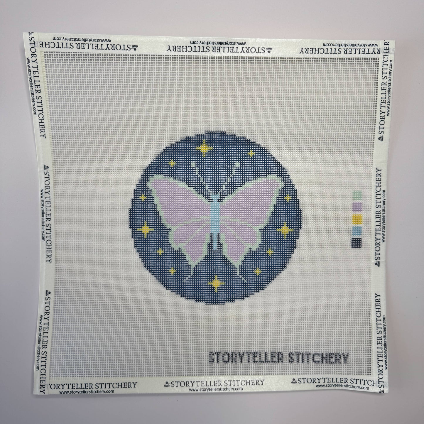 Storyteller Stitchery - Lunar Moth — Modern Needlepoint Kit (Small Design)