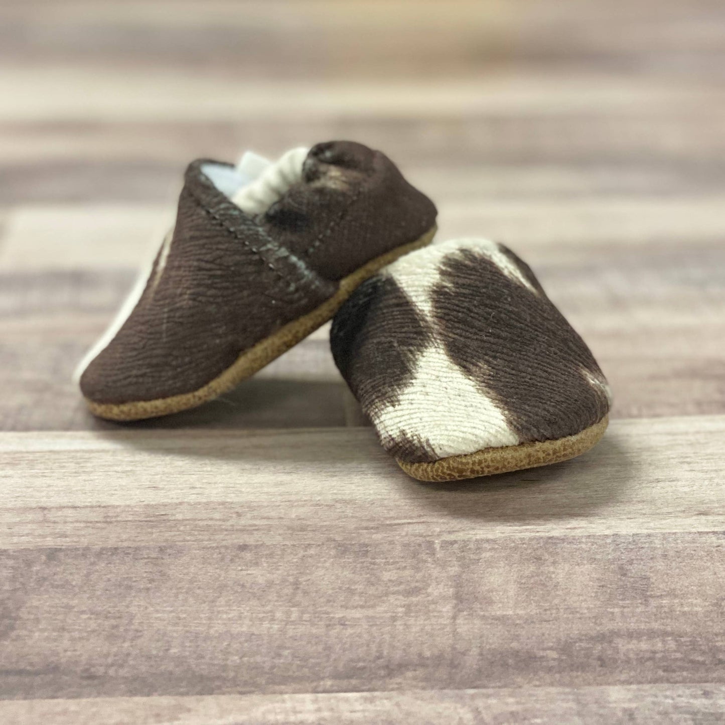 Trendy Baby Mocc Shop - Faux Cow Hide Moccasins