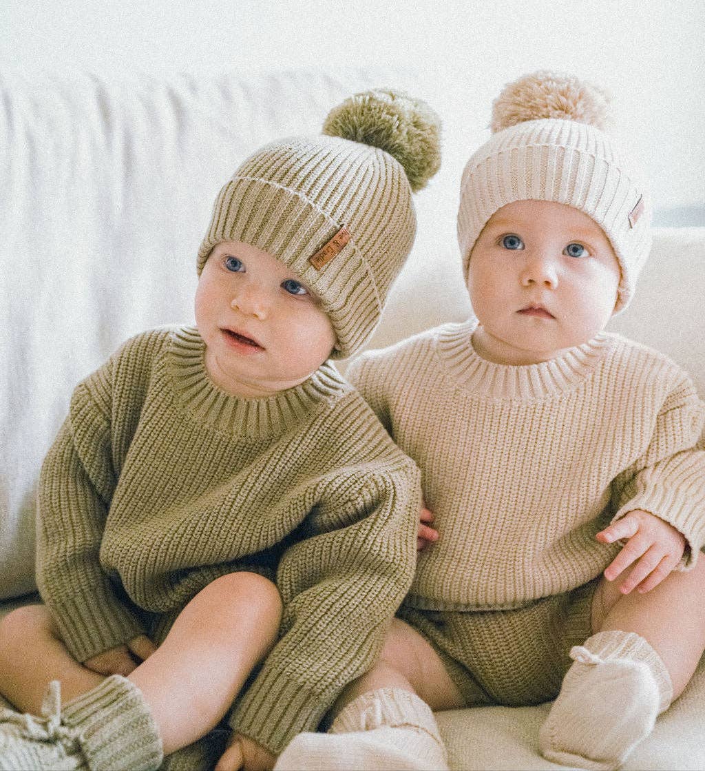 OLIVE & CRADLE - Cotton Pom Beanie