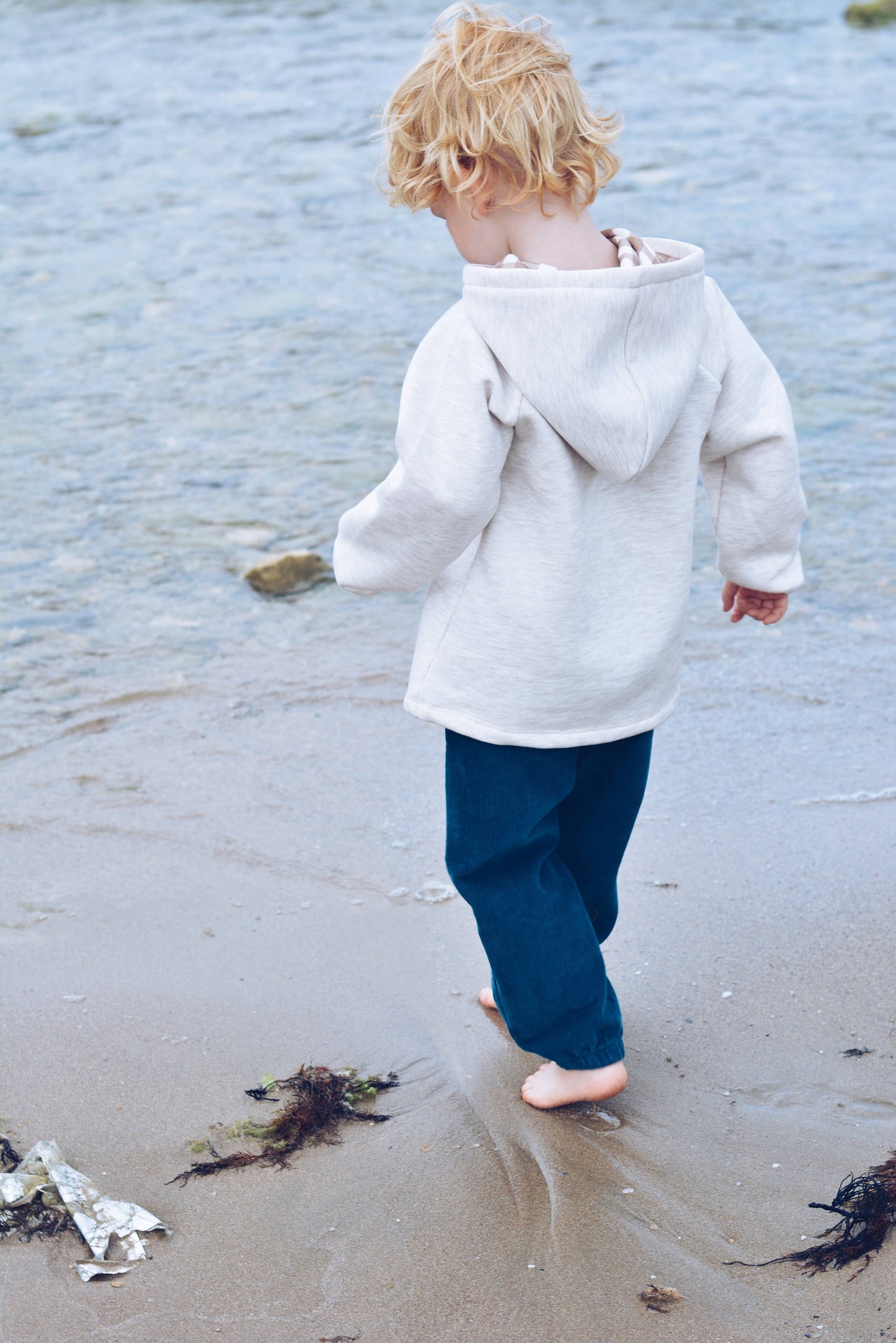 Eli & Nev - Baby / Kids Raglan Sleeve Beige Hoodie Printed Hood OEKO-TEX