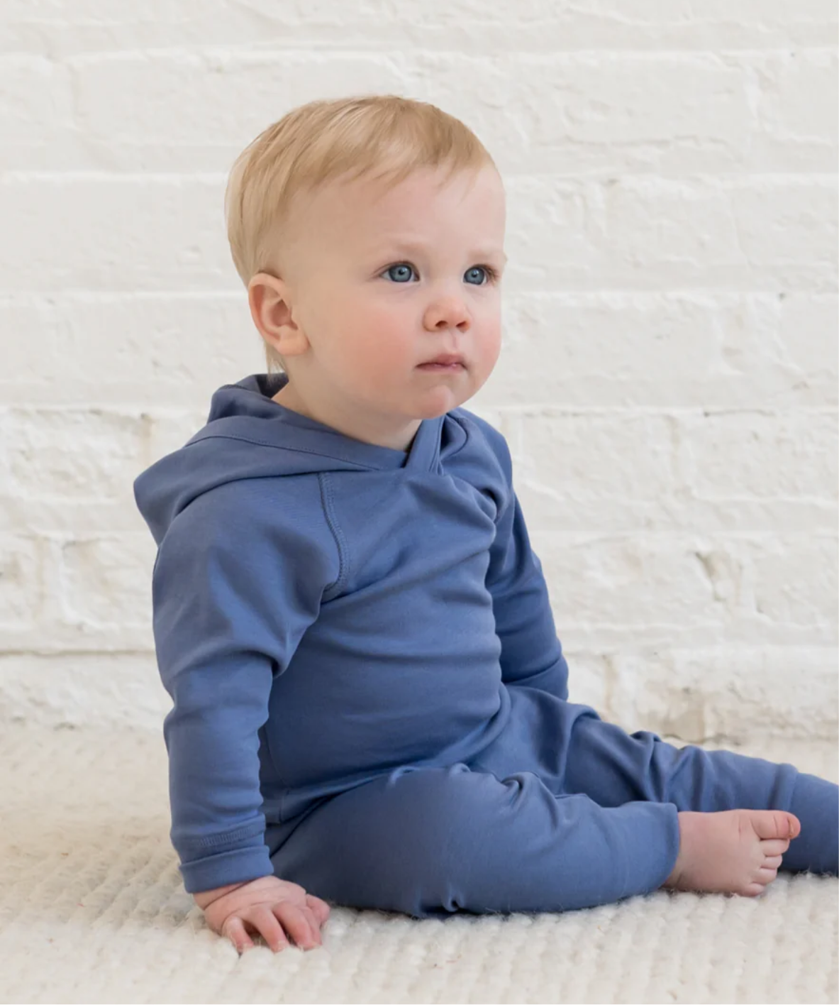 Colored Organics - Organic Baby and Kids Madison Hooded Pullover - Marino