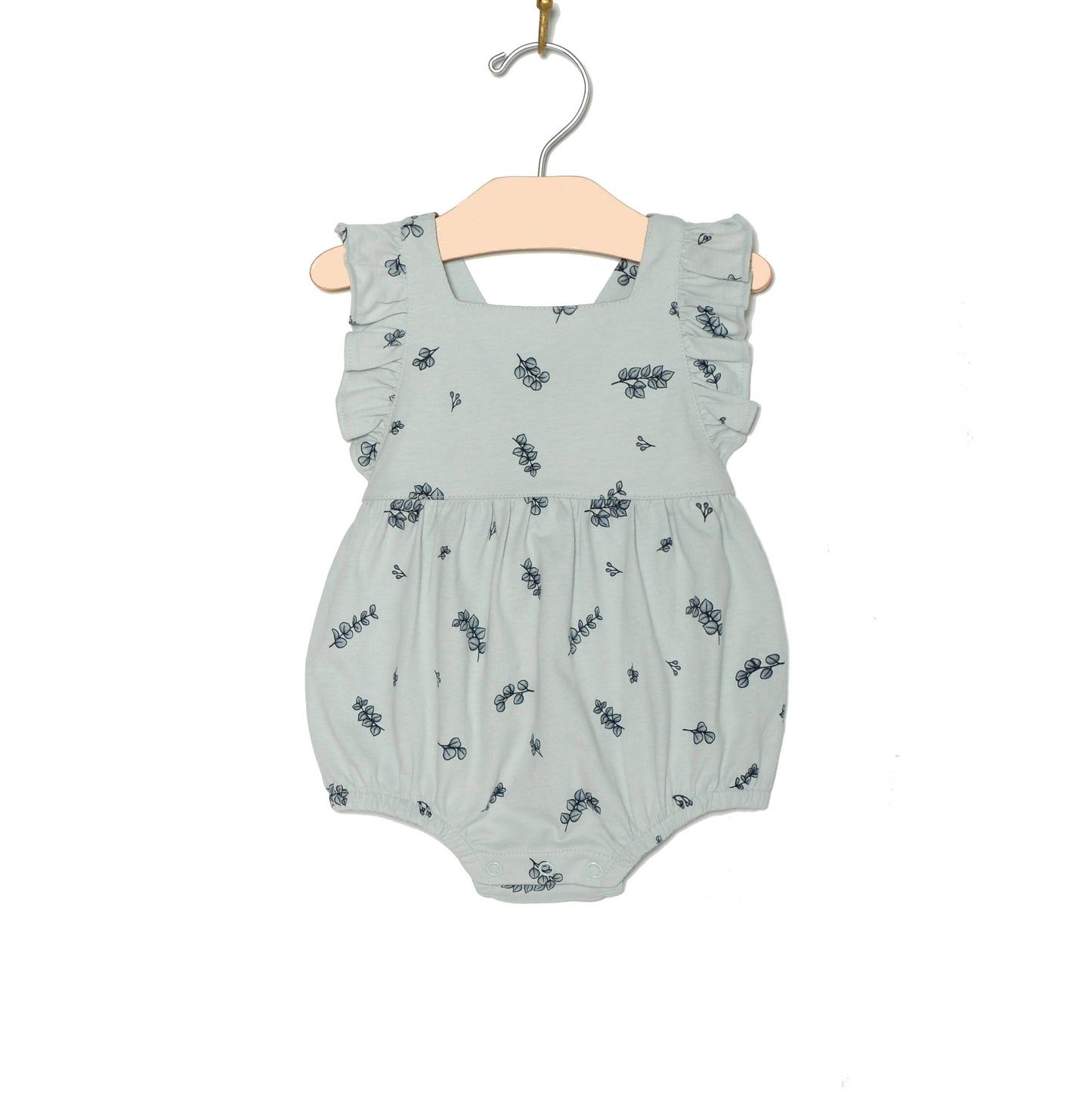 City Mouse Studio - Overall Flutter Romper- Eucalyptus