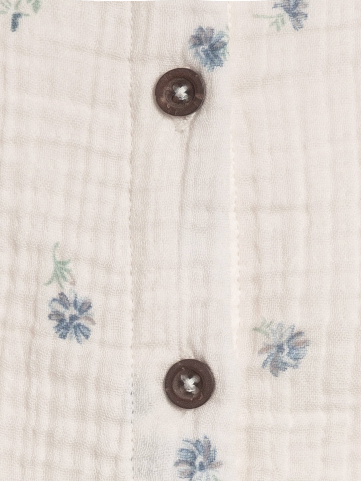 Colored Organics - Tessa Muslin Button Front Ruffle Sleeve Top - Elena Floral