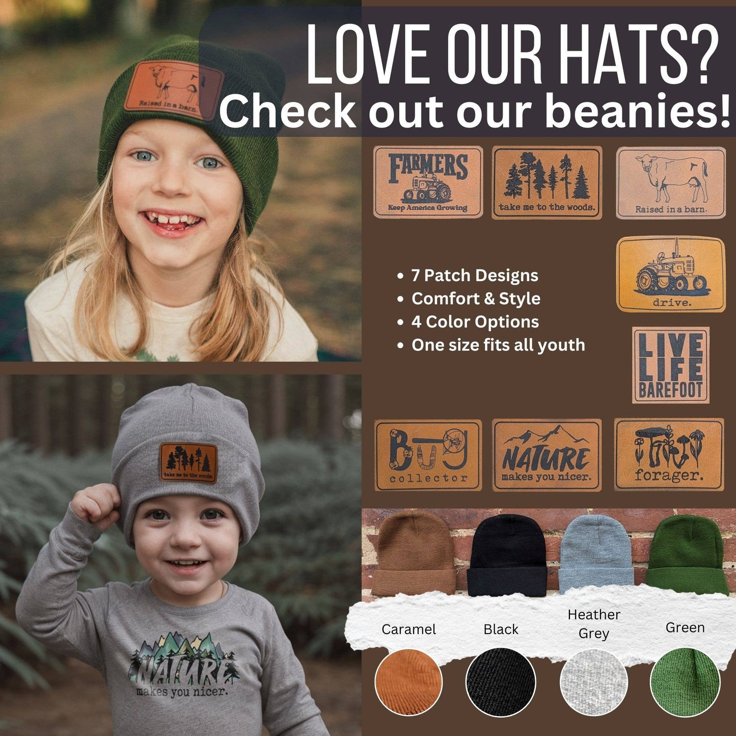 Barefoot Baby - Grey Live life Barefoot Trucker Hat For Outdoor Nature Kids