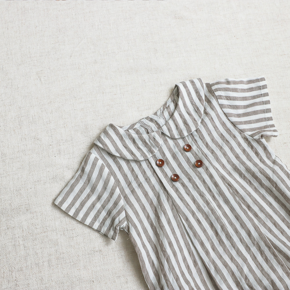 Annie & Charles - Annie & Charles® Organic Cotton PIM Bloomer: light grey striped