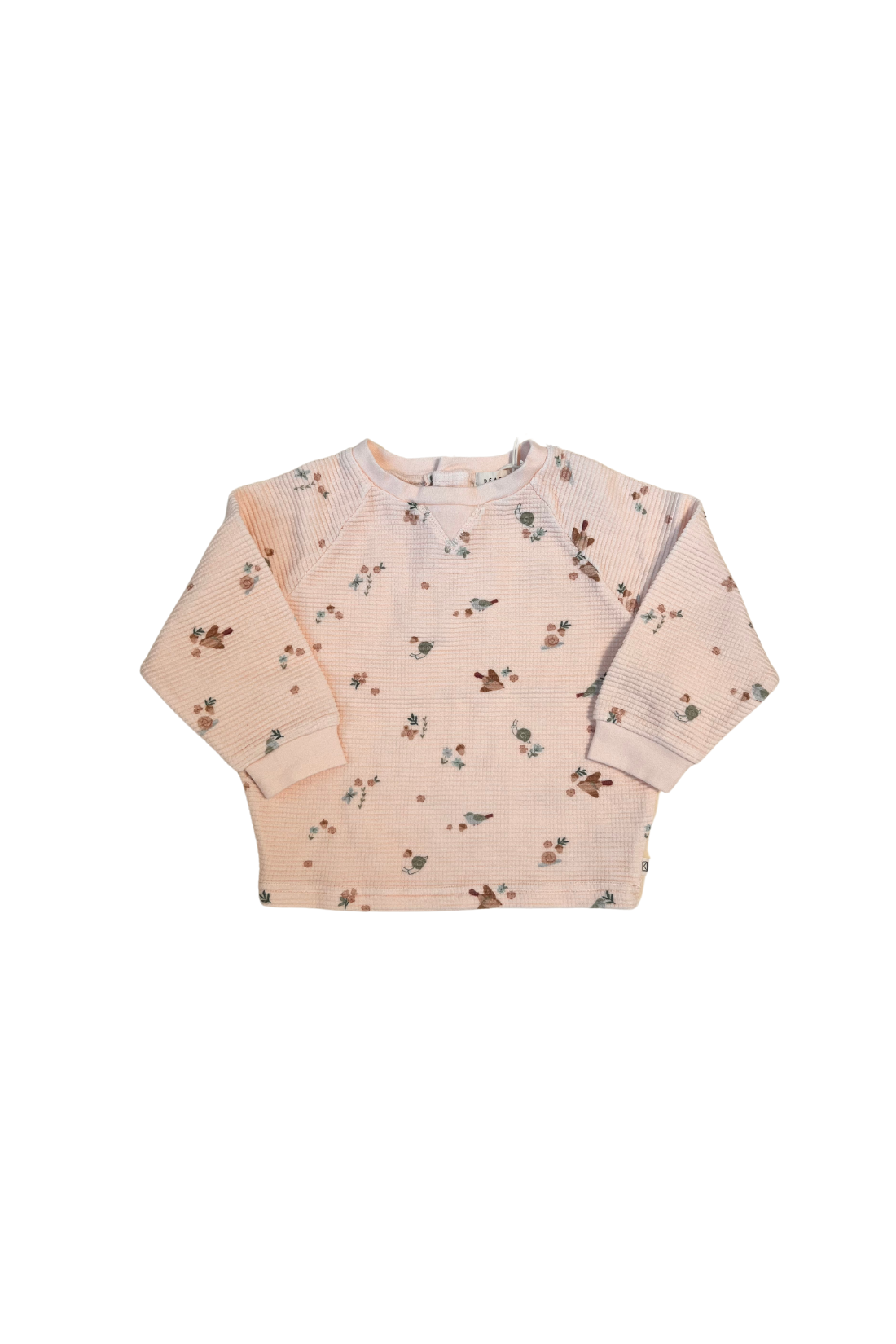 Dear Hayden - Organic Cotton Waffle Long Sleeve Tee in Birds
