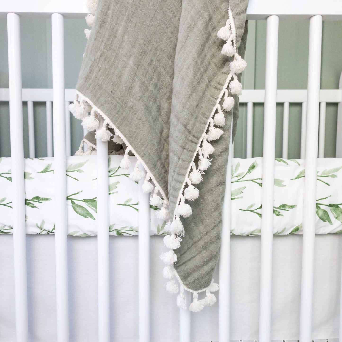 Crane Baby - Parker Leaf Crib Fitted Sheet