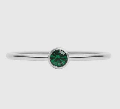 WJW - Stainless Steel Birthstone Stacking Ring