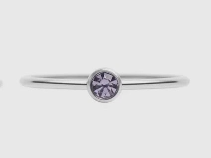 WJW - Stainless Steel Birthstone Stacking Ring
