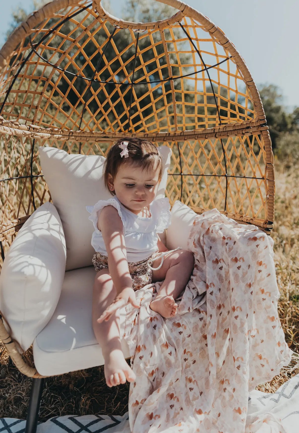Wild Little Things-Bamboo Earthy Watercolor Swaddle