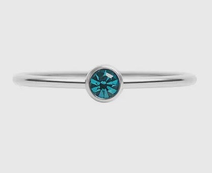 WJW - Stainless Steel Birthstone Stacking Ring