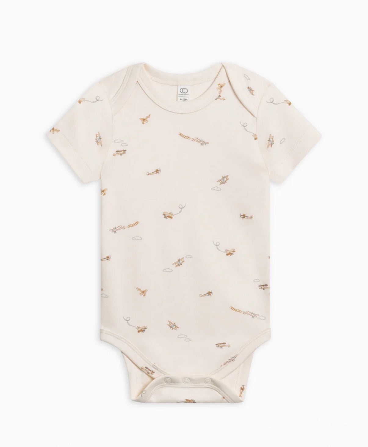 Colored Organics - Organic Baby Afton Bodysuit - Airplane / Mist