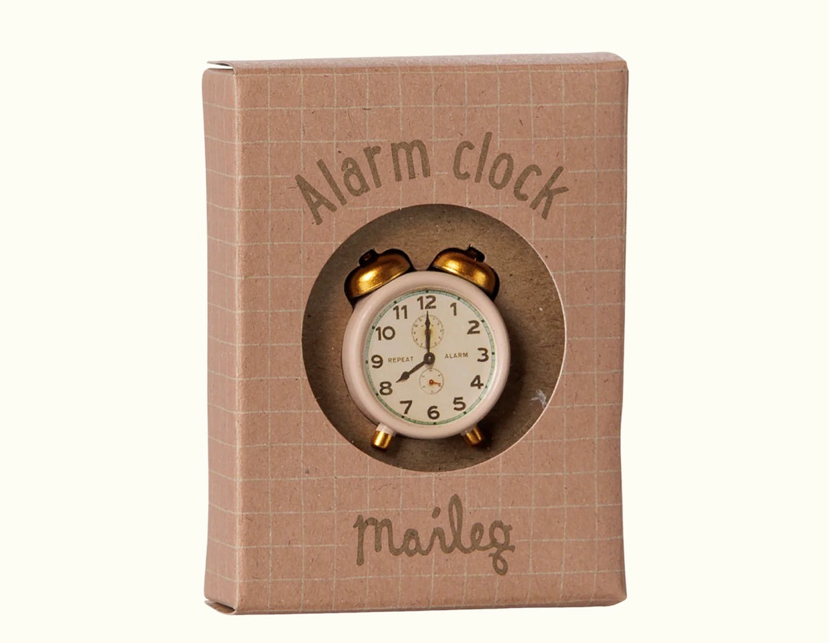 Maileg - Alarm Clock, Mouse - Powder