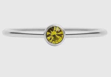 WJW - Stainless Steel Birthstone Stacking Ring
