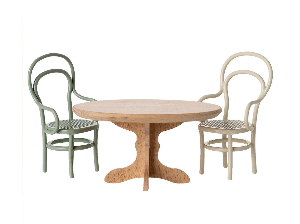 Maileg - Oval Dining Table. Mouse - Nature