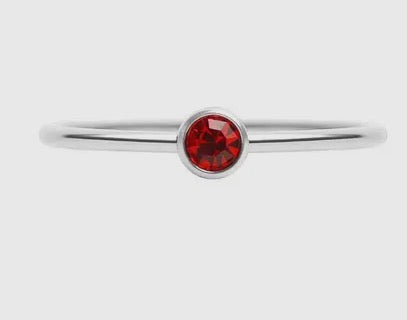 WJW - Stainless Steel Birthstone Stacking Ring